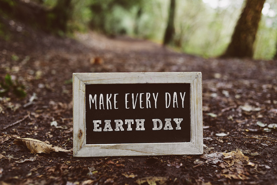 chalkboard with the text make every day earth day